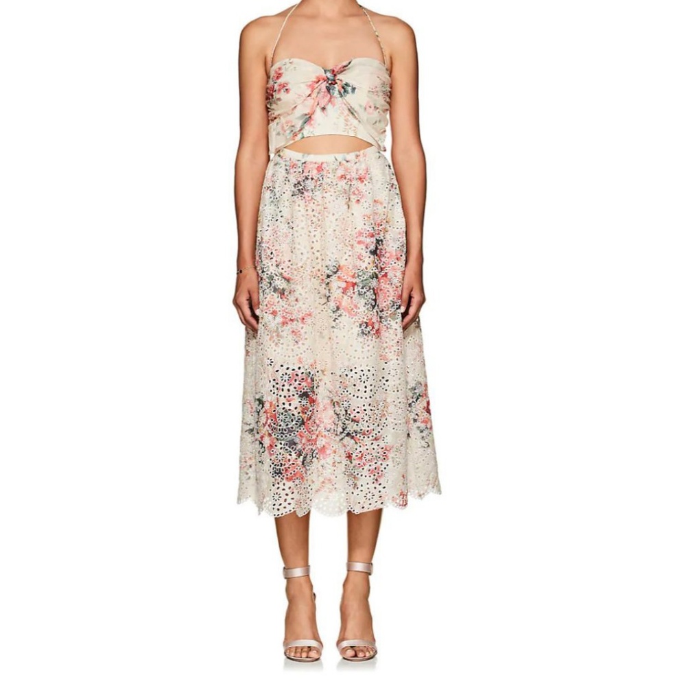 ZIMMERMANN Laelia Picnic Eyelet Lace Midi Dress